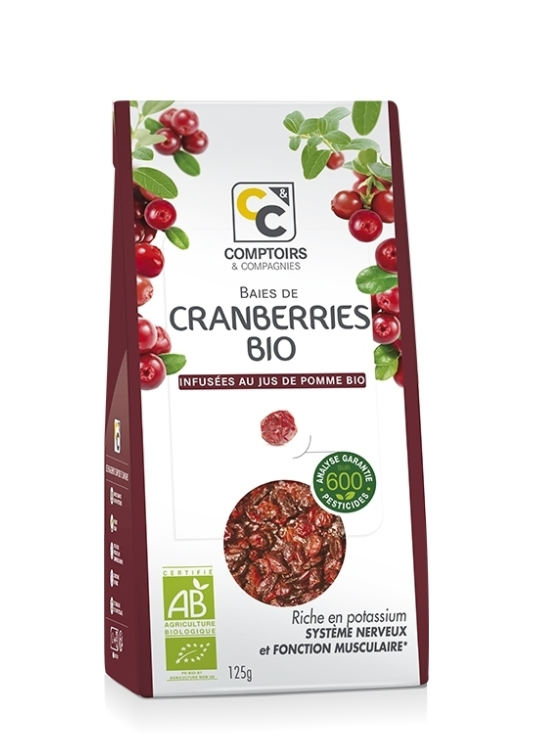 Cranberries bio infusées au jus de pomme bio